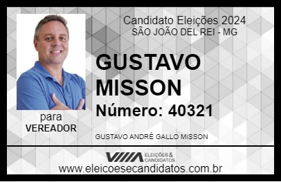 Candidato GUSTAVO MISSON 2024 - SÃO JOÃO DEL REI - Eleições