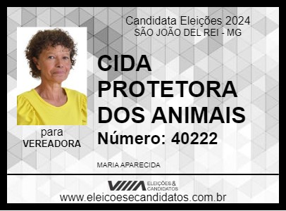 Candidato CIDA PROTETORA DOS ANIMAIS 2024 - SÃO JOÃO DEL REI - Eleições