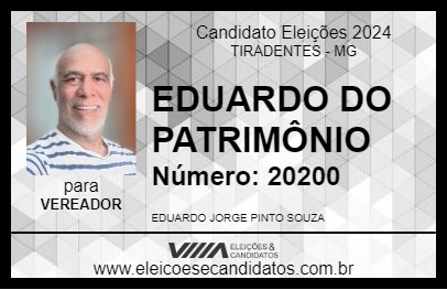 Candidato EDUARDO DO PATRIMÔNIO 2024 - TIRADENTES - Eleições