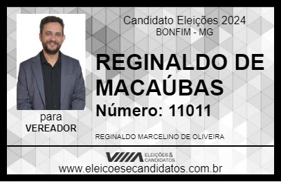 Candidato REGINALDO DA FACULDADE 2024 - BONFIM - Eleições