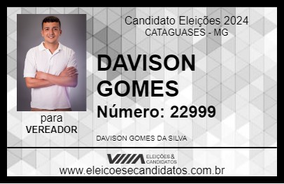 Candidato DAVISON DO HIPOPOTAMUS 2024 - CATAGUASES - Eleições