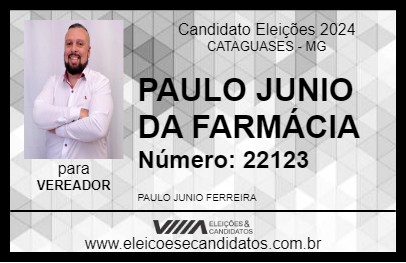 Candidato PAULO JUNIO DA FARMÁCIA 2024 - CATAGUASES - Eleições