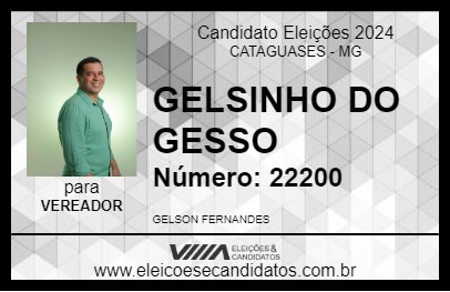 Candidato GELSINHO DO GESSO 2024 - CATAGUASES - Eleições