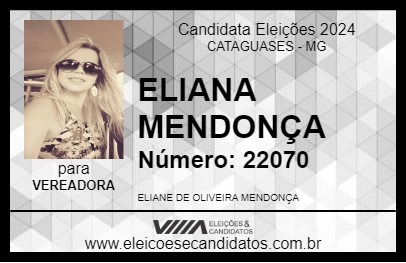 Candidato ELIANE MENDONÇA 2024 - CATAGUASES - Eleições