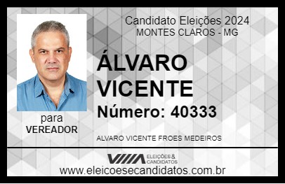 Candidato ÁLVARO VICENTE 2024 - MONTES CLAROS - Eleições