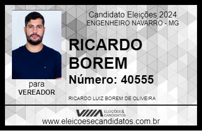 Candidato RICARDO BOREM 2024 - ENGENHEIRO NAVARRO - Eleições