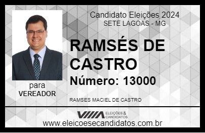 Candidato RAMSÉS DE CASTRO 2024 - SETE LAGOAS - Eleições