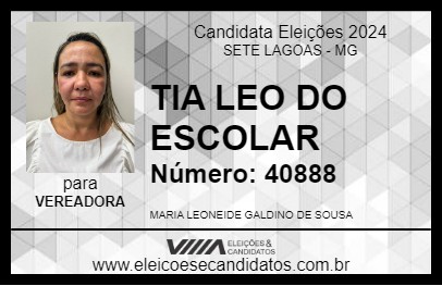 Candidato TIA LEO DO ESCOLAR  2024 - SETE LAGOAS - Eleições