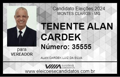 Candidato TENENTE ALAN CARDEK 2024 - MONTES CLAROS - Eleições