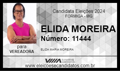 Candidato ELIDA MOREIRA 2024 - FORMIGA - Eleições