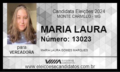 Candidato MARIA LAURA 2024 - MONTE CARMELO - Eleições