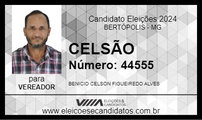 Candidato CELSÃO 2024 - BERTÓPOLIS - Eleições