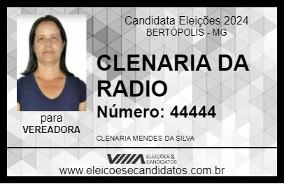 Candidato CLENARIA DA RADIO 2024 - BERTÓPOLIS - Eleições