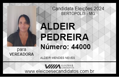 Candidato ALDEIR PEDREIRA 2024 - BERTÓPOLIS - Eleições