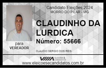 Candidato CLAUDINHO DA LURDICA 2024 - MORRO DO PILAR - Eleições