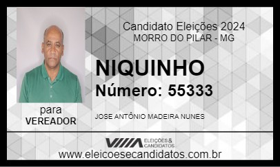 Candidato NIQUINHO 2024 - MORRO DO PILAR - Eleições