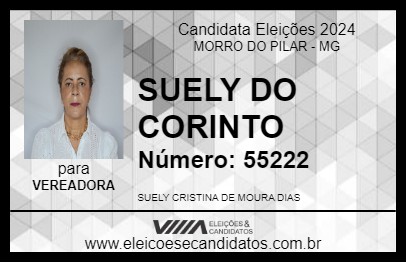 Candidato SUELY DO CORINTO 2024 - MORRO DO PILAR - Eleições