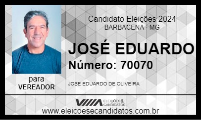 Candidato JOSÉ EDUARDO 2024 - BARBACENA - Eleições