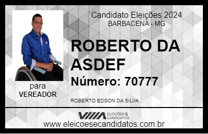 Candidato ROBERTO DA ASSOCIAÇÃO 2024 - BARBACENA - Eleições