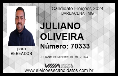 Candidato JULIANO OLIVEIRA 2024 - BARBACENA - Eleições