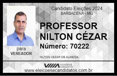 Candidato PROFESSOR NILTON CÉZAR 2024 - BARBACENA - Eleições