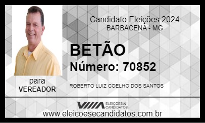 Candidato BETÃO 2024 - BARBACENA - Eleições