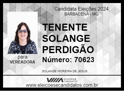 Candidato TENENTE SOLANGE PERDIGÃO 2024 - BARBACENA - Eleições