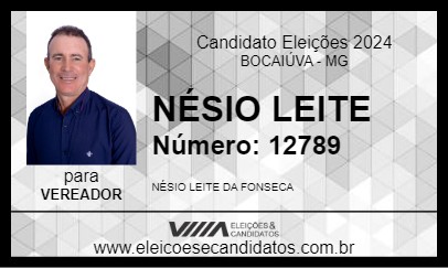 Candidato NÉSIO LEITE 2024 - BOCAIÚVA - Eleições