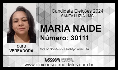 Candidato MARIA NAIDE 2024 - SANTA LUZIA - Eleições