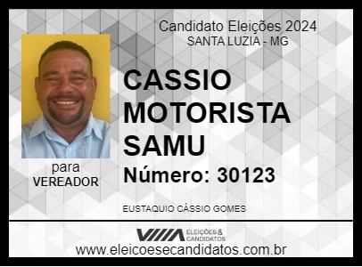 Candidato CASSIO MOTORISTA SAMU 2024 - SANTA LUZIA - Eleições