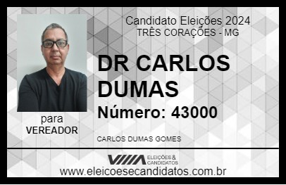 Candidato DR CARLOS DUMAS 2024 - TRÊS CORAÇÕES - Eleições