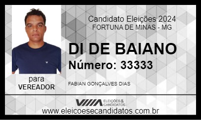 Candidato DI DE BAIANO 2024 - FORTUNA DE MINAS - Eleições