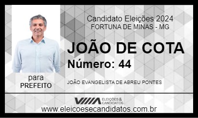 Candidato JOÃO DE COTA 2024 - FORTUNA DE MINAS - Eleições