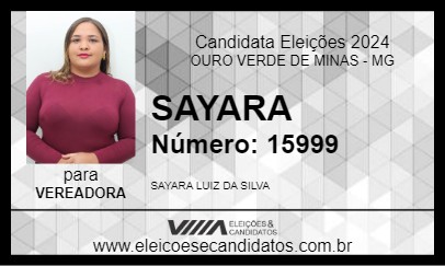 Candidato SAYARA 2024 - OURO VERDE DE MINAS - Eleições