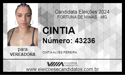 Candidato CINTIA 2024 - FORTUNA DE MINAS - Eleições