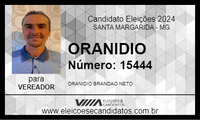 Candidato ORANIDIO 2024 - SANTA MARGARIDA - Eleições