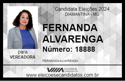 Candidato FERNANDA ALVARENGA 2024 - DIAMANTINA - Eleições