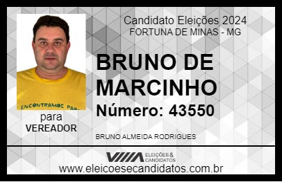 Candidato BRUNO DE MARCINHO 2024 - FORTUNA DE MINAS - Eleições