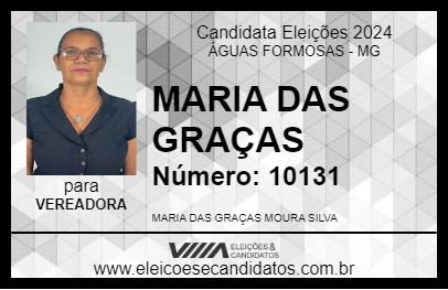 Candidato MARIA DAS GRAÇAS 2024 - ÁGUAS FORMOSAS - Eleições