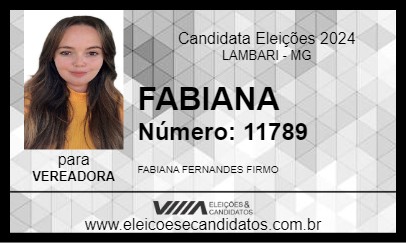 Candidato FABIANA 2024 - LAMBARI - Eleições