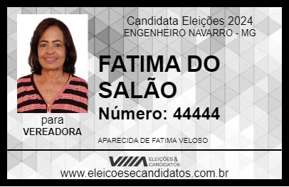 Candidato FATIMA DO SALÃO 2024 - ENGENHEIRO NAVARRO - Eleições