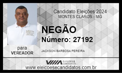 Candidato NEGÃO 2024 - MONTES CLAROS - Eleições