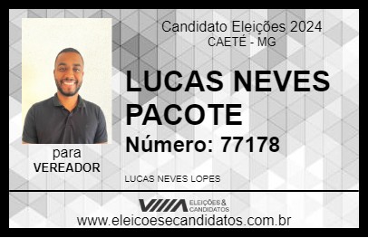 Candidato LUCAS NEVES PACOTE 2024 - CAETÉ - Eleições