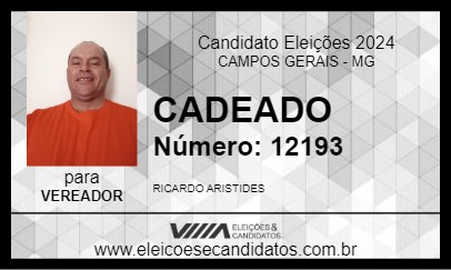 Candidato CADEADO 2024 - CAMPOS GERAIS - Eleições