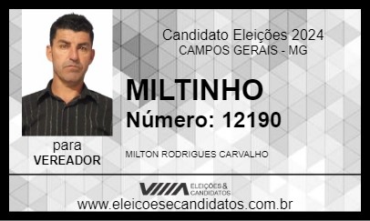 Candidato MILTINHO 2024 - CAMPOS GERAIS - Eleições