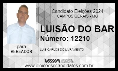 Candidato LUISÃO DO BAR 2024 - CAMPOS GERAIS - Eleições