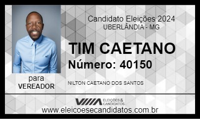 Candidato TIM CAETANO 2024 - UBERLÂNDIA - Eleições