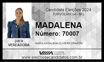 Candidato MADALENA 2024 - TURVOLÂNDIA - Eleições