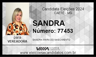 Candidato SANDRA 2024 - CAETÉ - Eleições