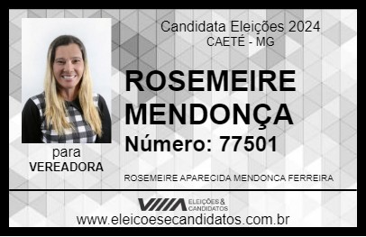 Candidato ROSEMEIRE MENDONÇA 2024 - CAETÉ - Eleições